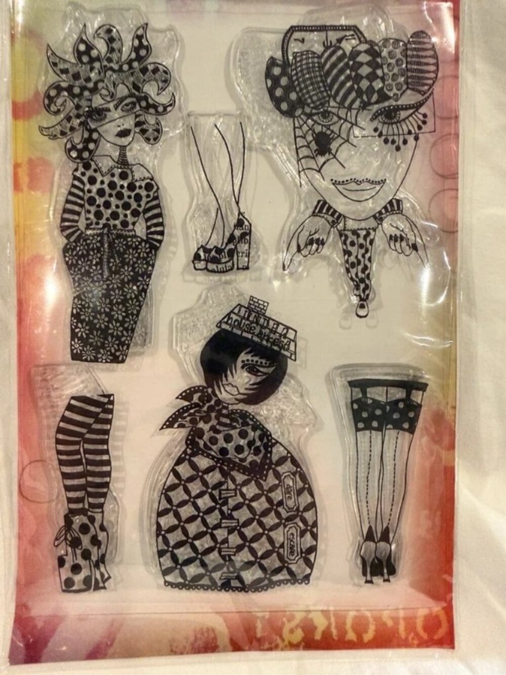 Dylusions Black Diamonds Dyan Reaveley Clear Stamp Set